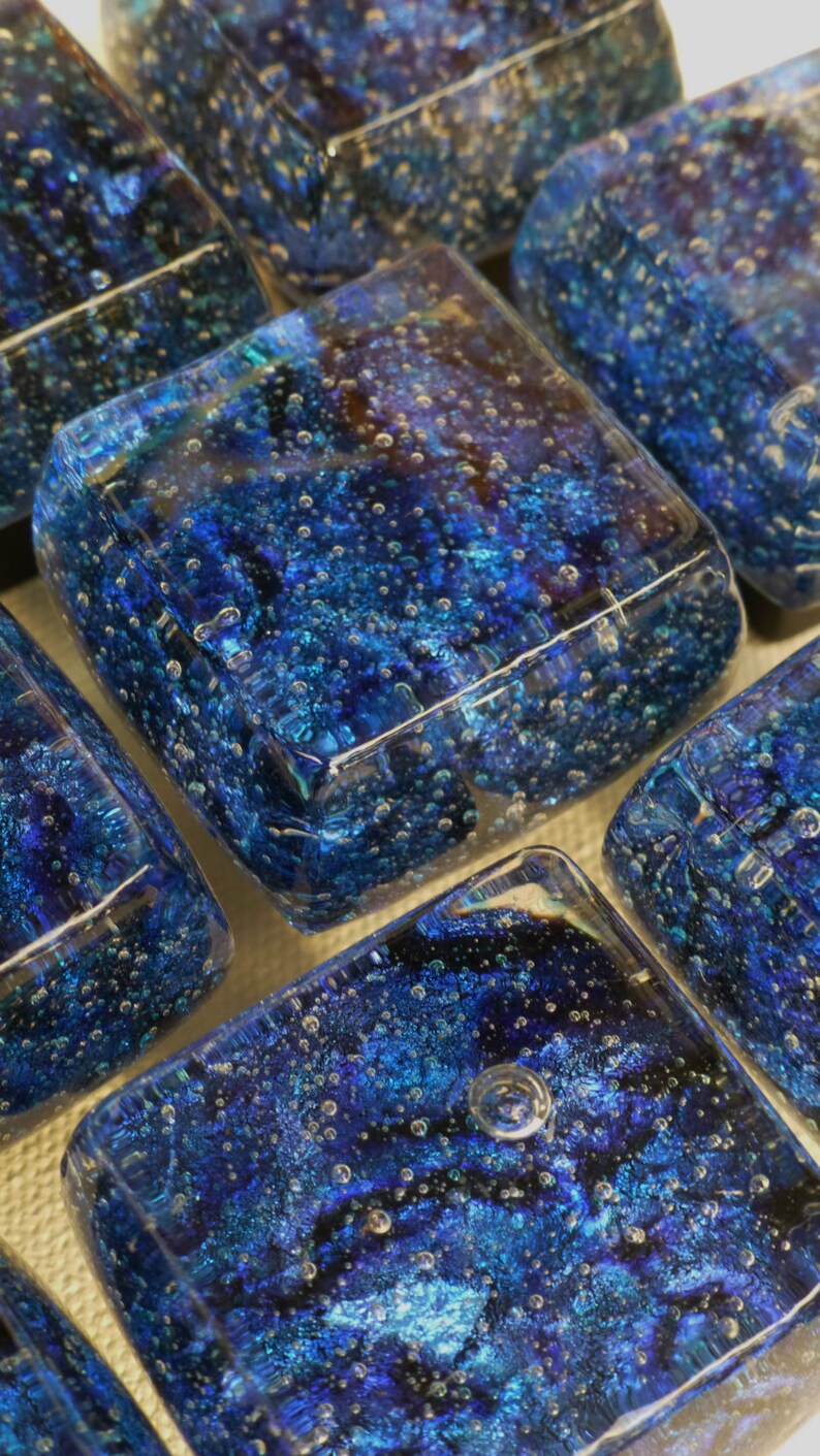 Blue knob Michigan made artisan glass knob intense Etsy