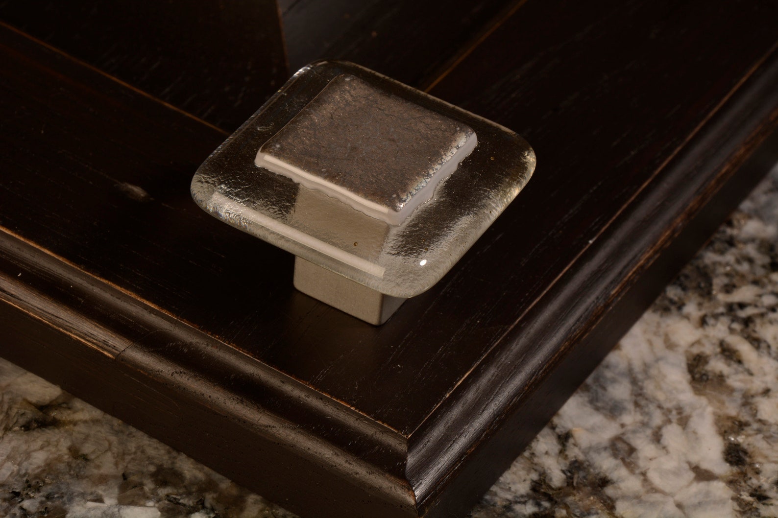 Silver Knob Made in USA Silver and Clear Knob Etsy