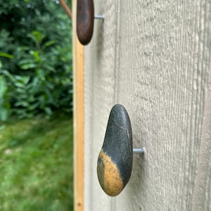 Rock Hooks, natural stone screw in hangers, poolside towel holders