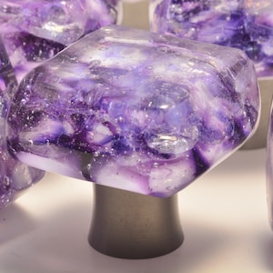 Spirit of Amethyst Limited Edition Custom Glass Cabinet Knob Made in USA, Kitchen Hardware, Drawer Handle Pulls