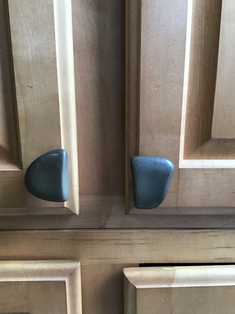 Sliced stone knobs made in USA great lakes rock Etsy