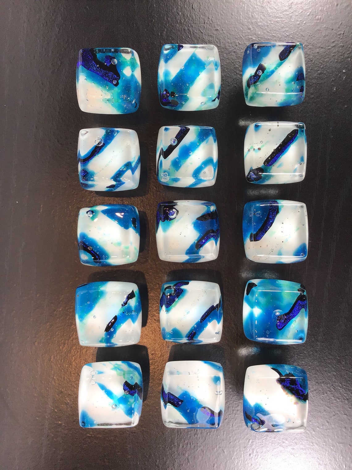 Blue knob made in USA teal blue glass knob Michigan Etsy