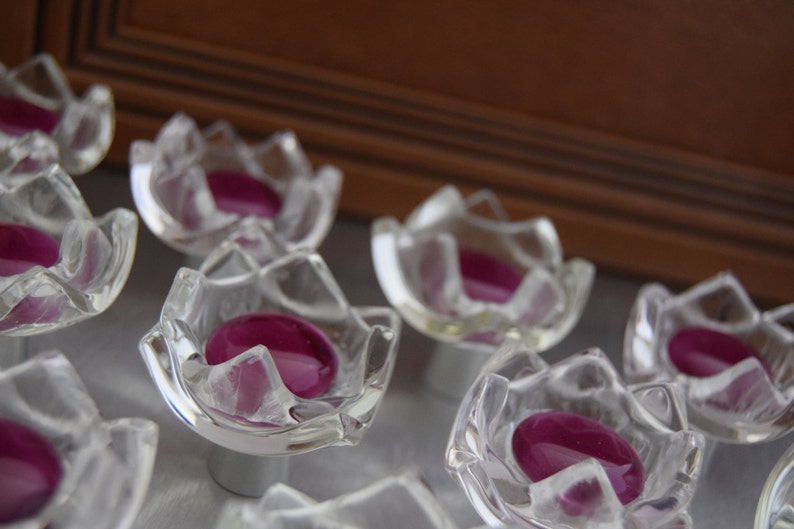 Pink Flower Knob USA Made Knob Tulip Knob Pink Etsy