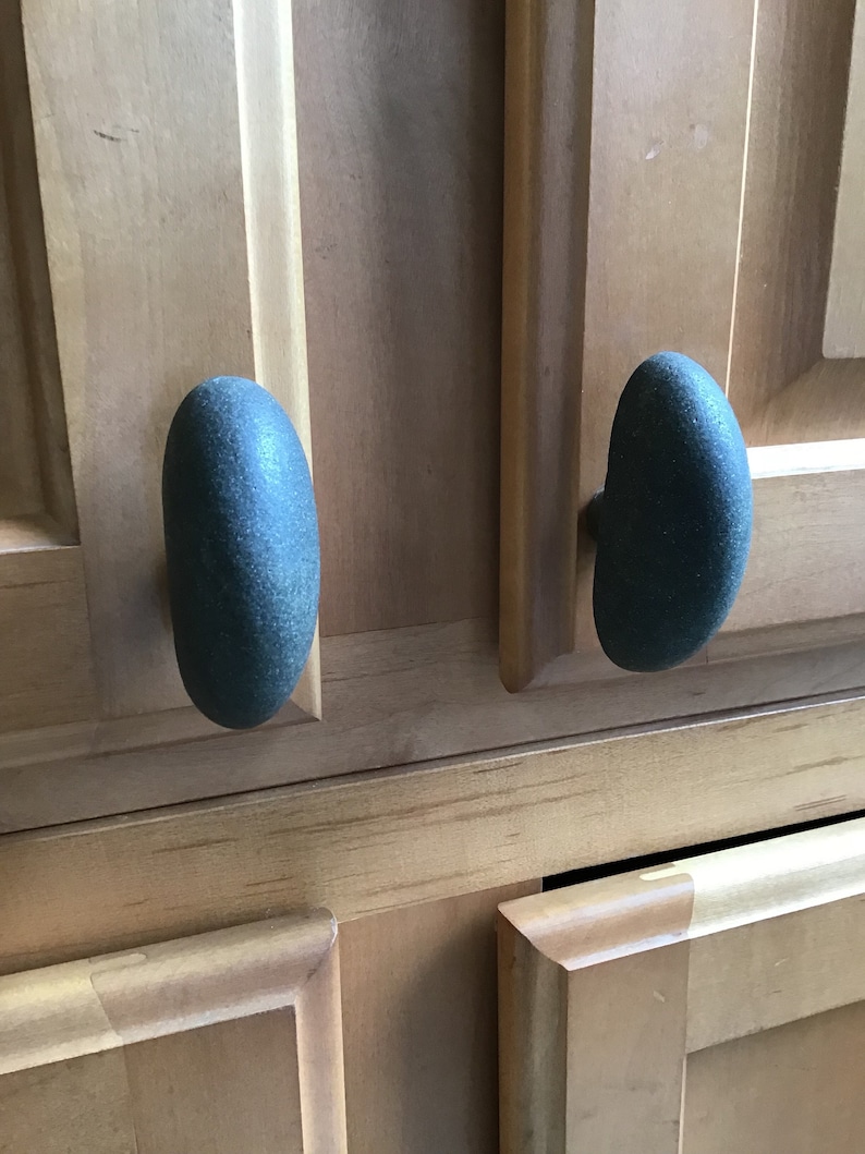 Sliced Stone Knobs Made in USA Great Lakes Rock Etsy