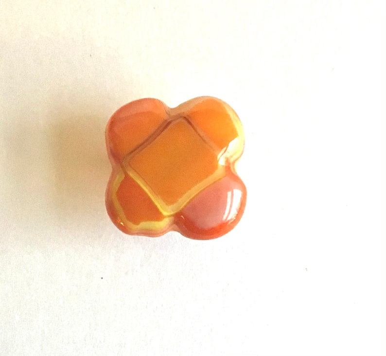 Orange and Yellow Citrus Glass Knob Orange Knob Etsy