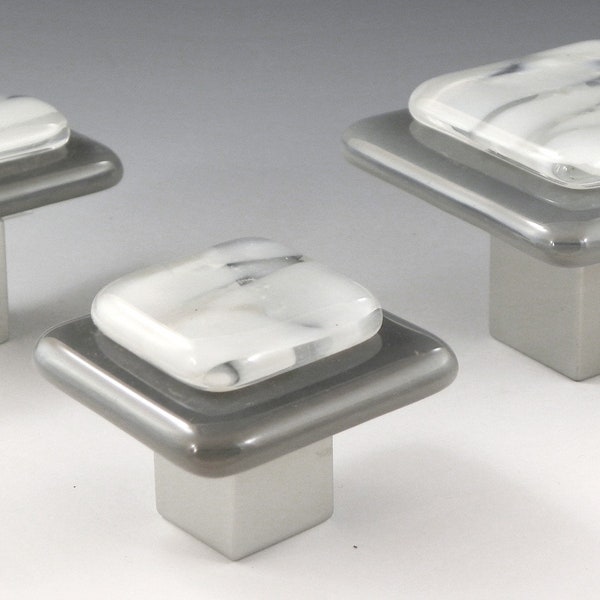 Silver White Knobs Etsy