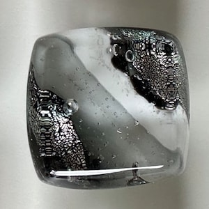 Black Ice - antique silver custom glass cabinet knobs, made in Michigan