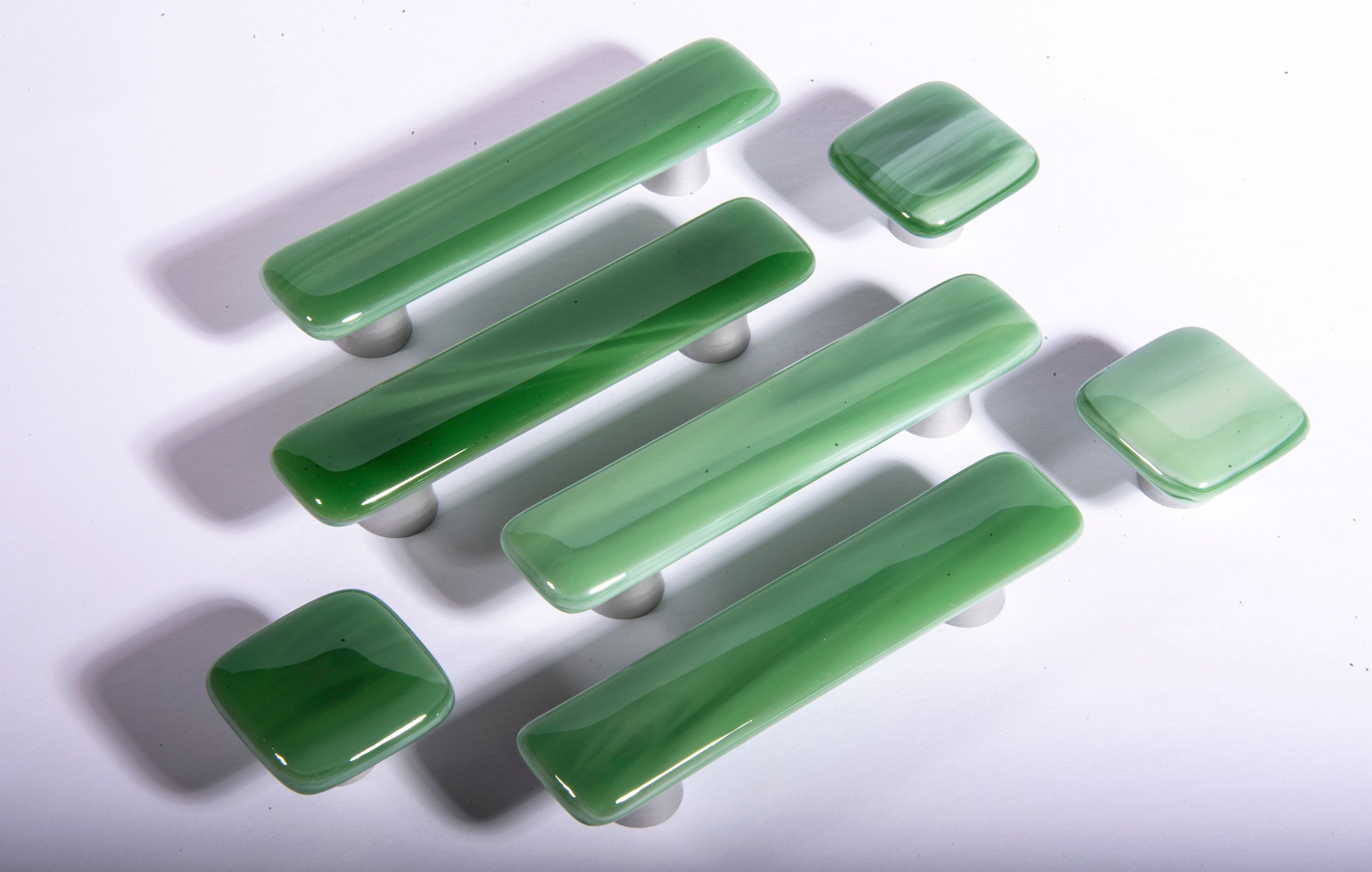 Green Knob Handcrafted in USA Green Glass Pull Etsy