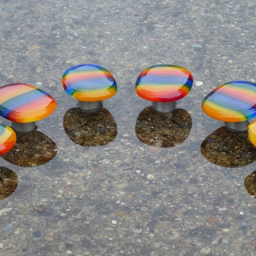 Rainbow Knobs Made in USA Drawer Pulls Colorful Knobs Etsy