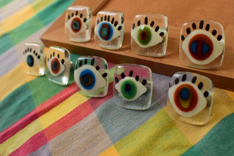 Wild Eyes Cabinet Knob Funky Colorful Knobs Eye Knobs Kids Etsy