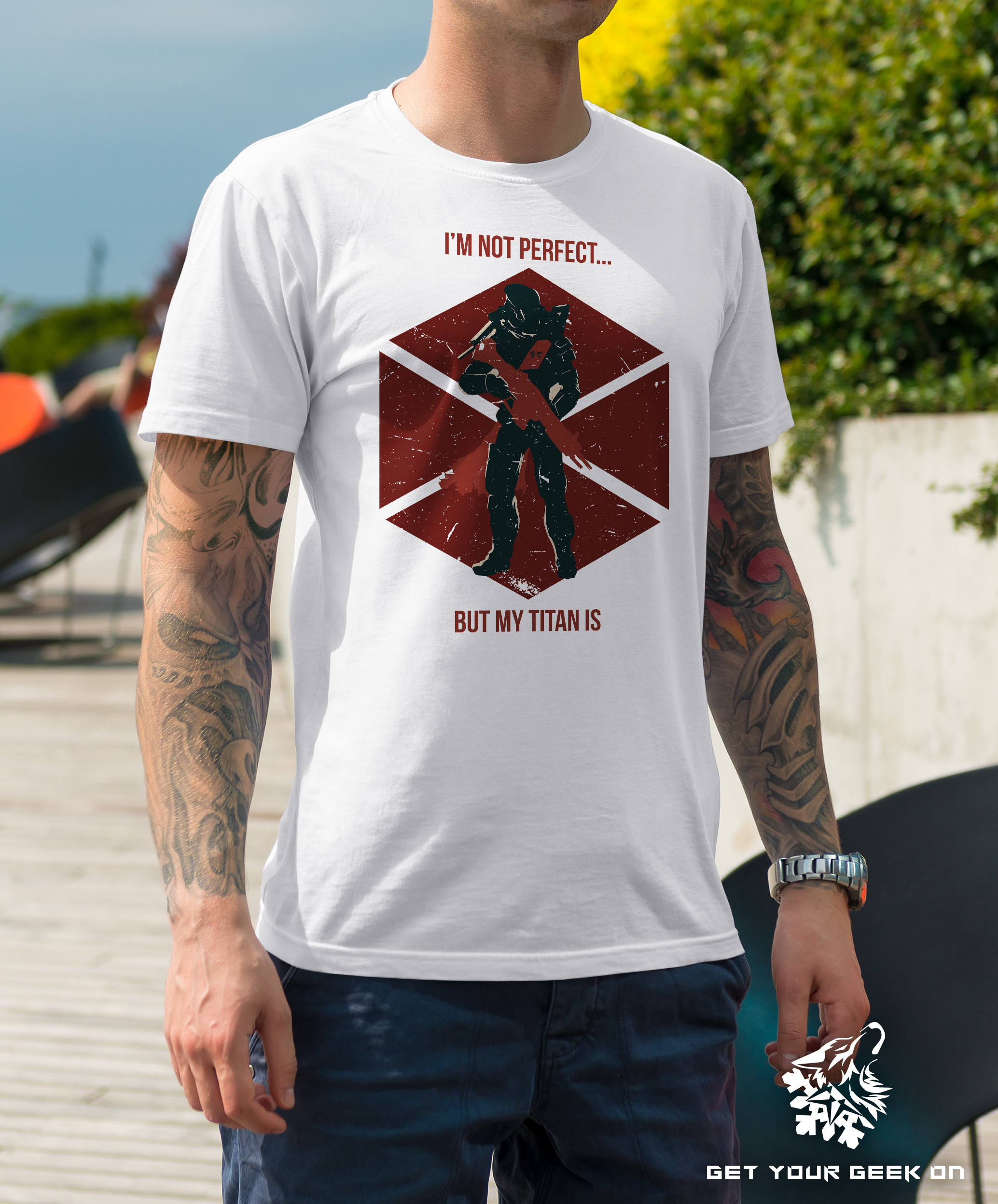 Maglietta Uomo Destiny 2: Personaggio Titano - Athletic Heather, Taglie Uomo - 4