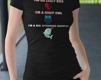 Mid Afternoon Narwhal - Womens Ringspun T-Shirt