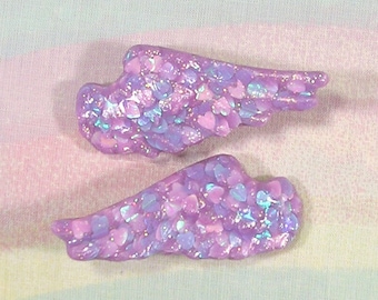 Fairy Kei Hair Clips, Pop Kei Hair Clips, Sweet Lolita Hair Clips, Resin Hair Clips, Angel Wing Hair Clips, Angelcore Accessories, Cutecore