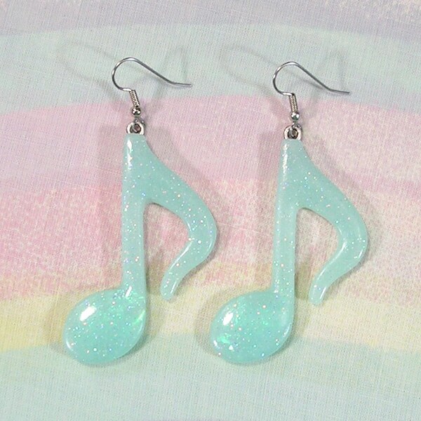 Music Note Earrings, Pop Kei Earrings, Fairy Kei Earrings, Decora Earrings, Music Earrings, Kawaii Earrings, Deco Lolita Earrings