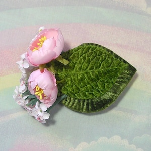 Hand Sewn Floral Hair Clip: Vintage Millinery Flower Accessory