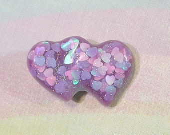 Glitter Heart Hair Clip: Fairy Kei Accessories, Pop Kei Jewelry, Magical Girl Style