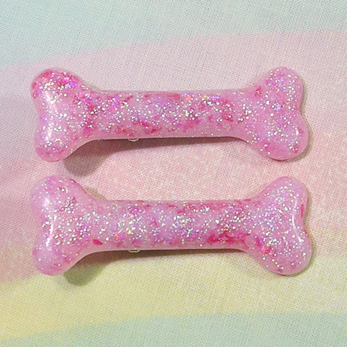 Pastel Goth Bone Clips Creepy Cute Hair Clips Pebbles Bone Etsy