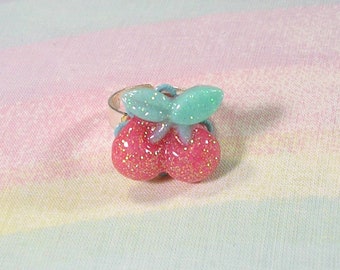 Decora Ring, Pop Kei Ring, Cherry Ring, Fruit Ring, Kawaii Ring, Fairy Kei Ring, Food Ring, Sweet Lolita Ring, Deco Lolita Ring