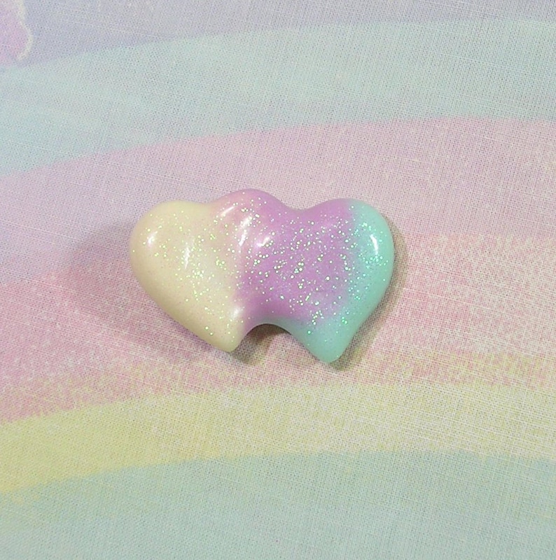 Fairy Kei Hair Clip, Yume Kawaii Hair Clip, Pop Kei Hair Clip, Rainbow Heart Hair Clip, Magical Girl Hair Clip, Valentine's Day Jewelry image 1