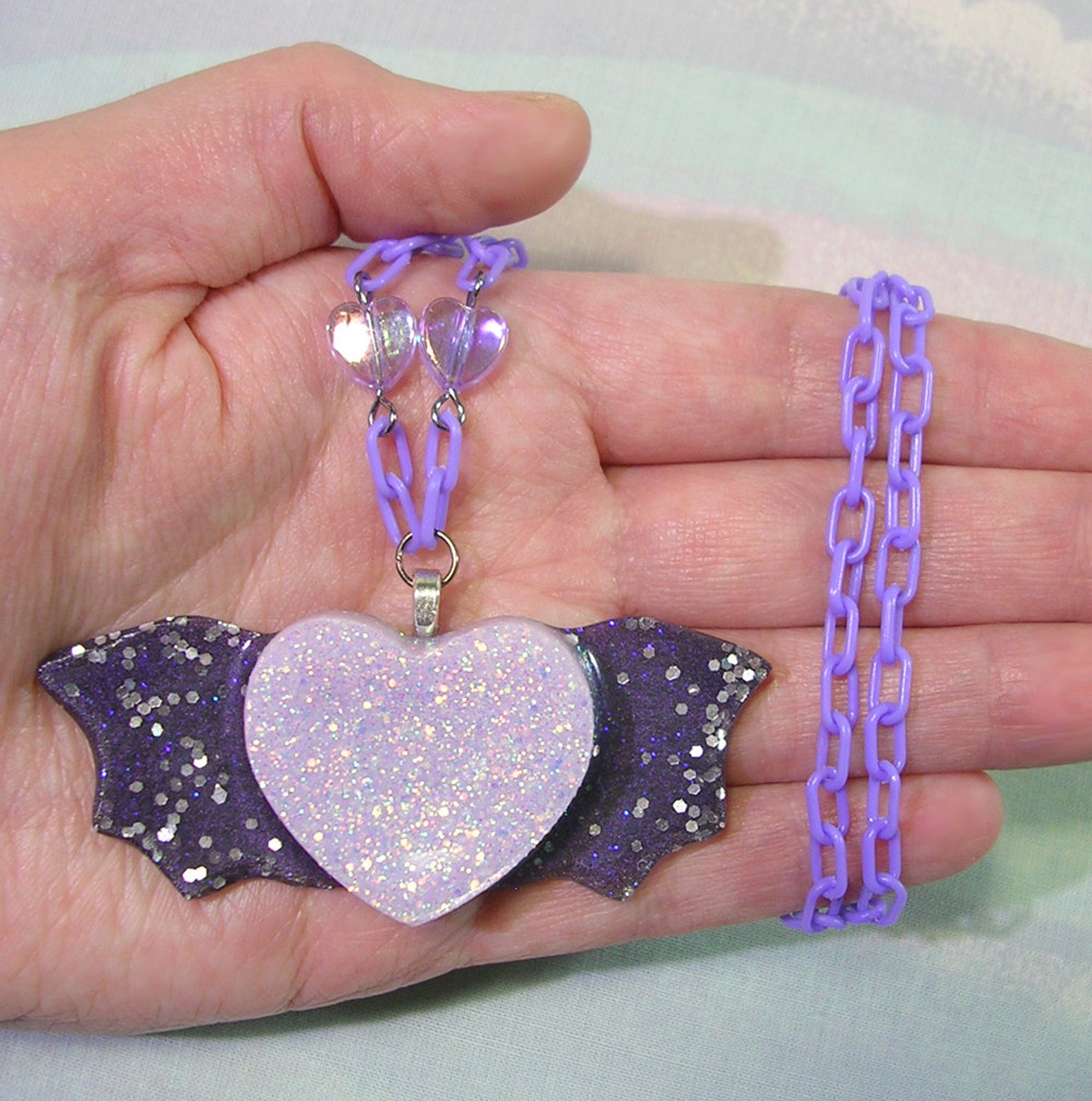 Pastel Goth Necklace Creepy Cute Necklace Glitter Goth Etsy