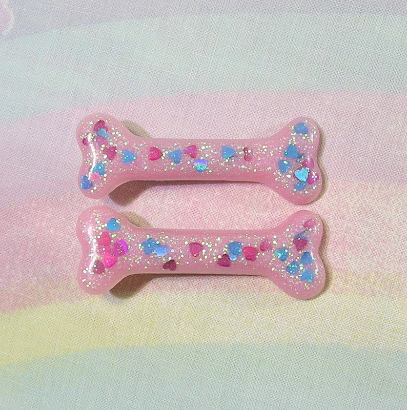Pastel Goth Bone Clips Creepy Cute Hair Clips Pebbles Bone Etsy