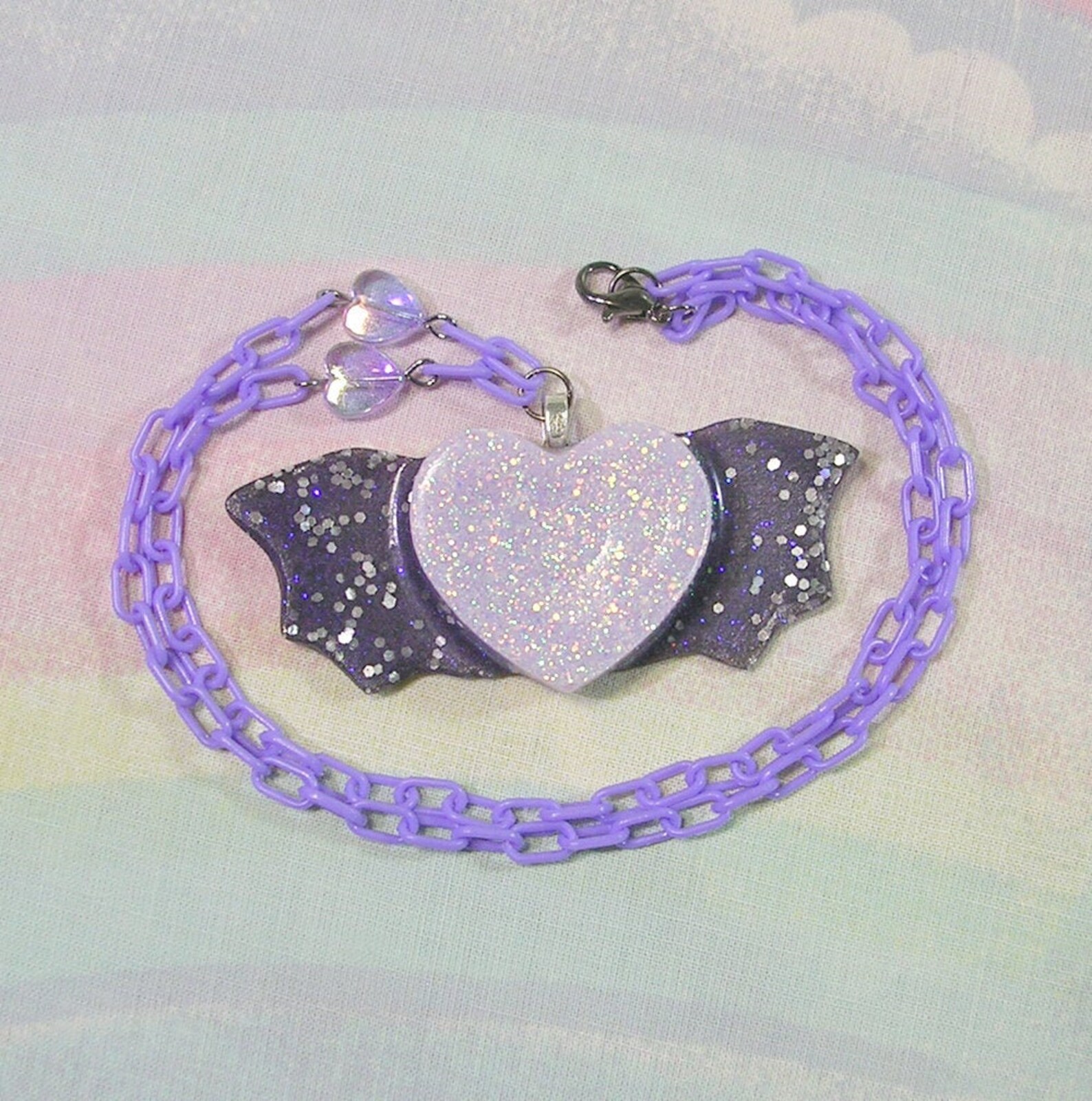 Pastel Goth Necklace Creepy Cute Necklace Glitter Goth Etsy