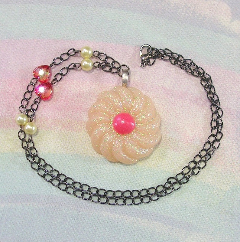 Sweet Lolita Necklace, Jelly Cookie Necklace, Sweets Necklace, Kawaii Cookie Necklace, Italian Cookie Necklace, Baking Necklace image 1