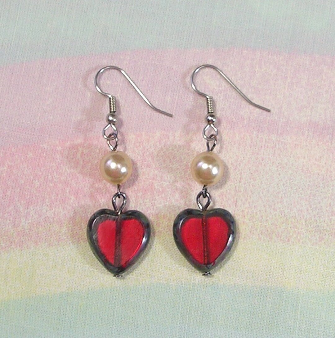 Gothic Lolita Earrings Gothic Earrings Queen of Hearts - Etsy