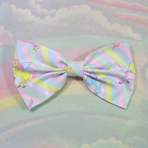 Fairy Kei Hair Bow, Unicorn Hair Bow, Pop Kei Hair Bow, Pastel Kawaii Bow, Jfashion Hair Bow, Rainbow Bow, Magical Girl hair Bow