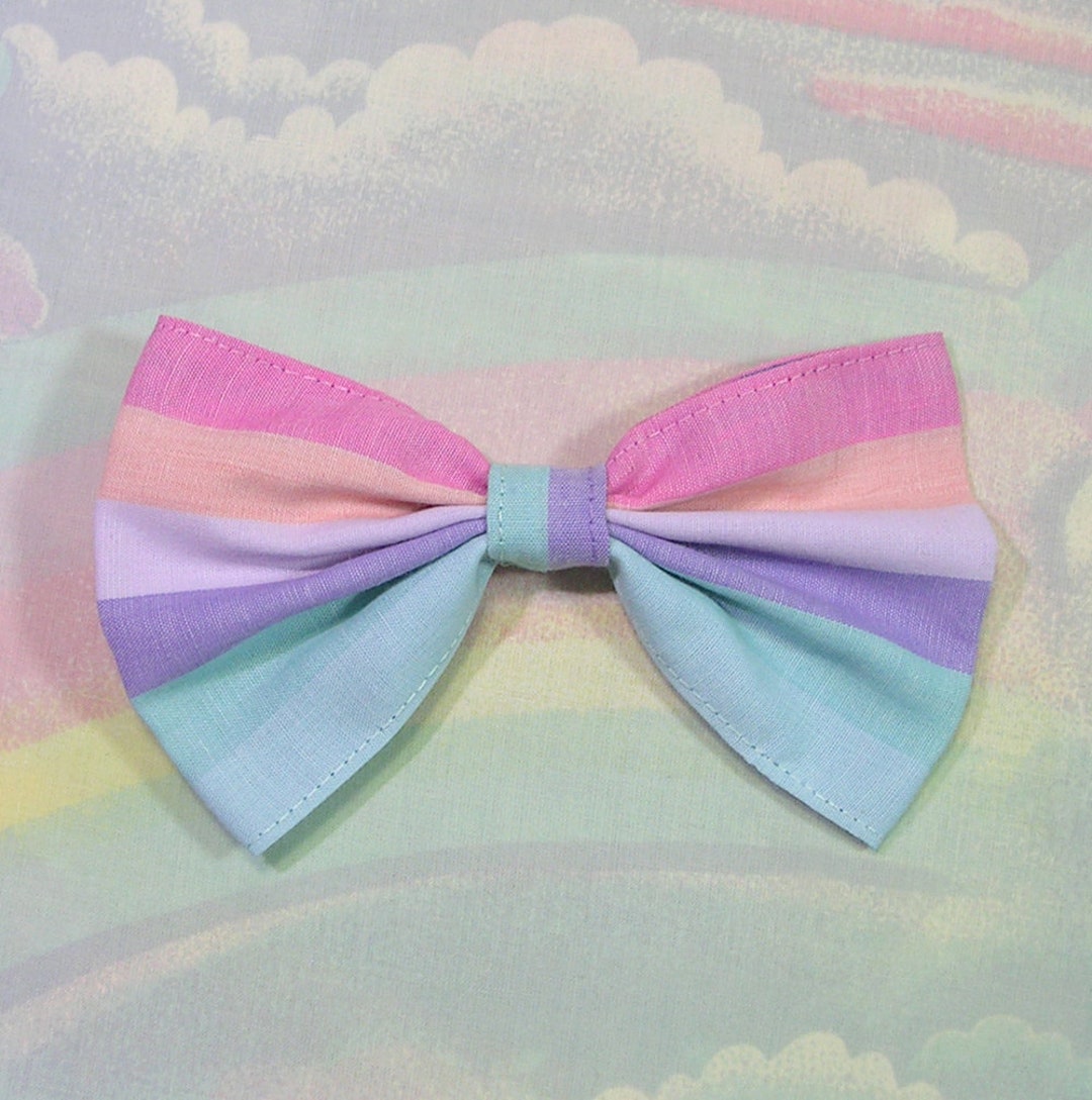 Pastel Rainbow Hair Bow Fairy Kei Hair Bow Pop Kei Hair Bow Etsy