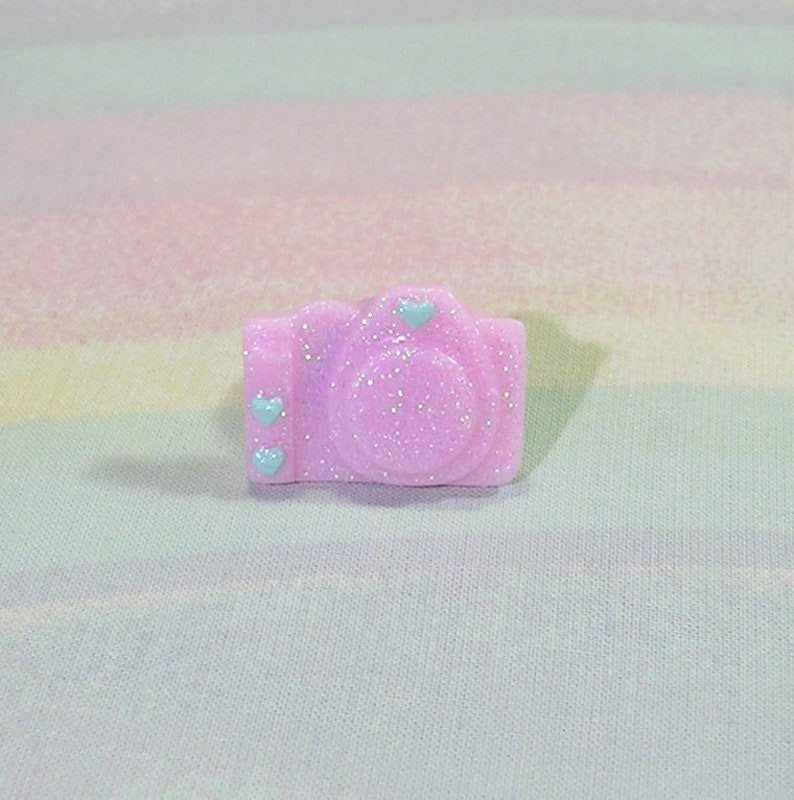 Fairy Kei Ring, Yume Kawaii Ring, Pop Kei Ring, Glitter Ring, Magical Girl Ring, Glitter Ring, Decora Ring, Camera Ring, Kitsch Ring image 1