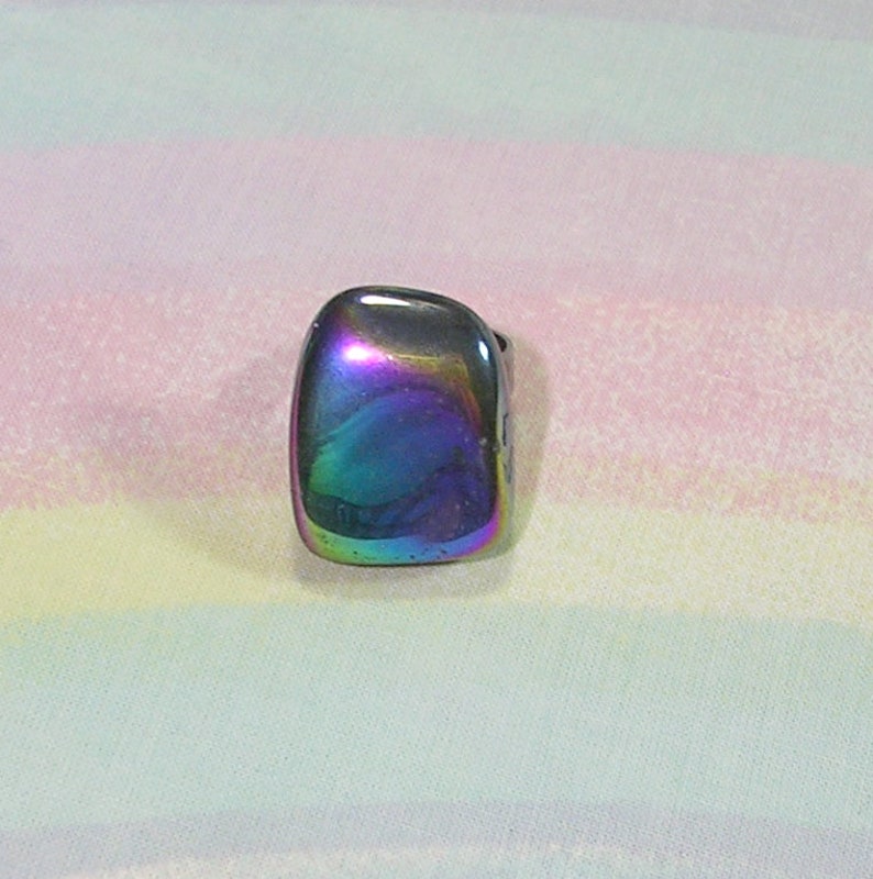 Gothic Ring Soft Grunge Ring Pastel Goth Ring Titanium Quartz Ring Goth Ring Crystal Ring Rainbow Crystal Ring Pastel Grunge Ring