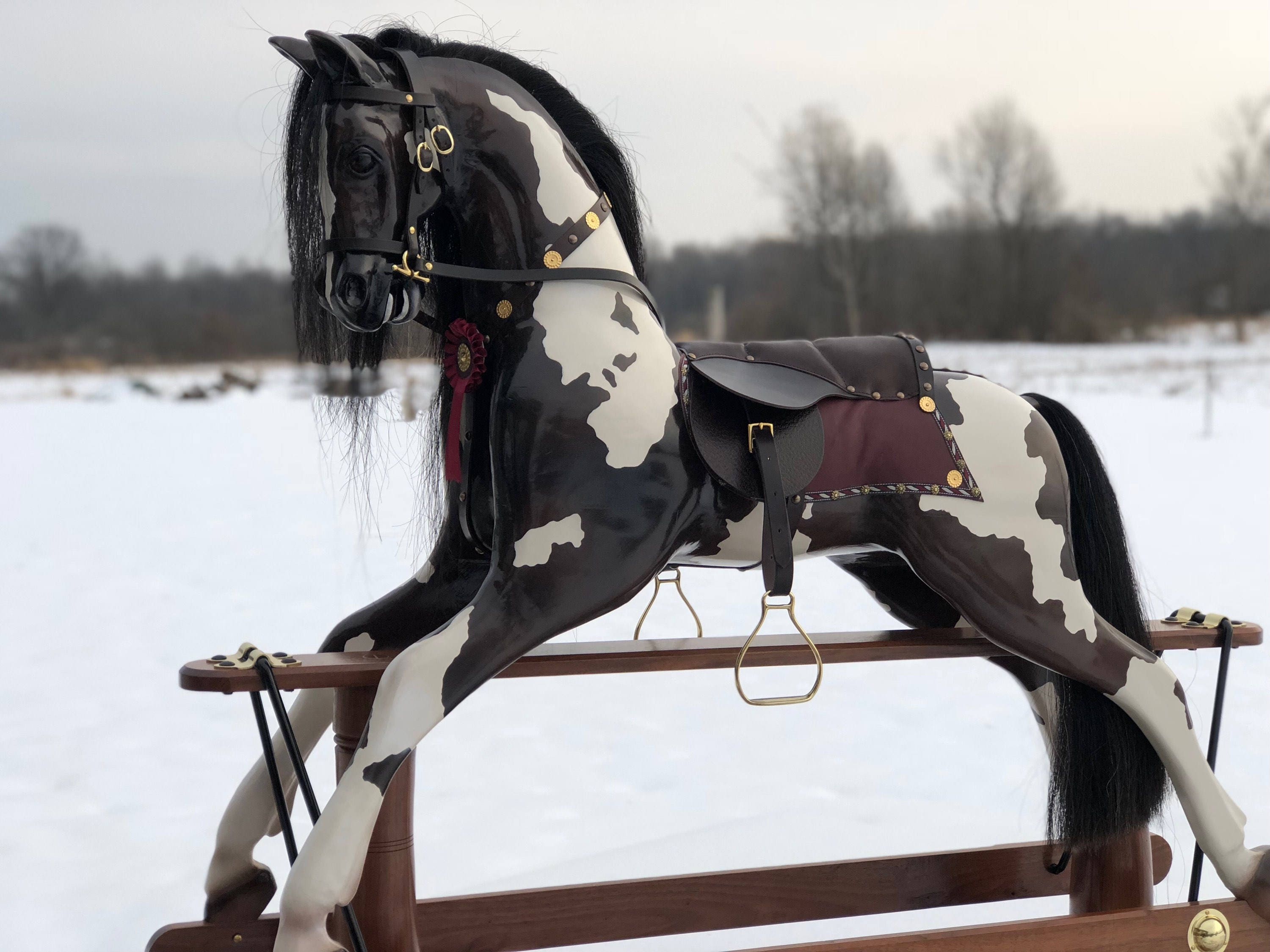 Victorian Carousel Rocking Horse large Paint Glider Etsy