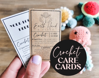 Editable Crochet Care Card Template: Washing Instructions (Digital Download)