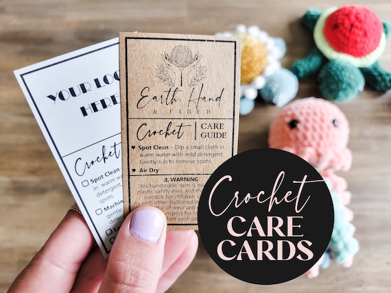 Editable Crochet Care Card Template: Washing Instructions (Digital Download)