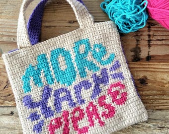 Yarn Lover Tote Bag Crochet Pattern: Tapestry Fiber Art (PDF Pattern)