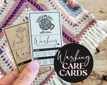 Editable Washing Instructions Card: Boutique Clothing Care (Digital Download)