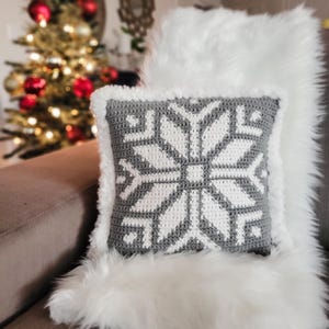 Nordic Snowflake Pillow Cover Crochet Pattern: Winter Holiday Hygge Decor (PDF Pattern)