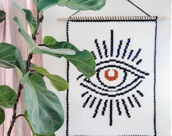 All-Seeing Eye Crochet Tapestry Pattern: Boho Wall Hanging (PDF Pattern)