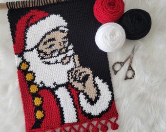Santa Claus Tapestry Crochet Pattern: Christmas Wall Hanging (PDF Pattern)