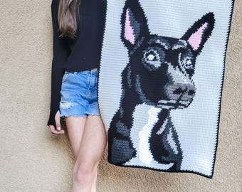 Dog Tapestry Crochet Pattern: Shepherd Bull Terrier Rescue Pup Wall Hanging (PDF Pattern)