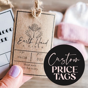 Custom Price Tags - Self Closing - No String Needed - Personalized Custom  Printed - Homegrown Creativity