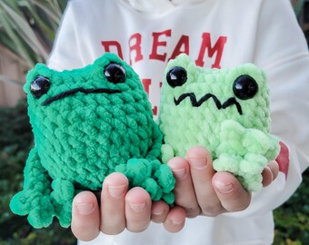 Crochet Frog Plushie: Handmade Chenille Toad, Easter Gift