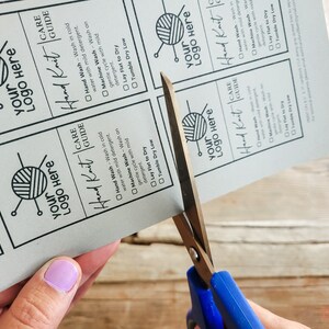 Hand Knit Care Card Template, Editable Printable Washing Instructions ...