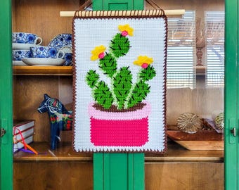 Prickly Pear Cactus Tapestry Crochet Pattern: Southwest Wall Hanging (PDF)