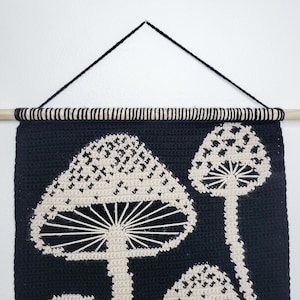 Mushroom Forest Tapestry Crochet Pattern, Toadstool Wall Hanging, Intermediate Level image 7