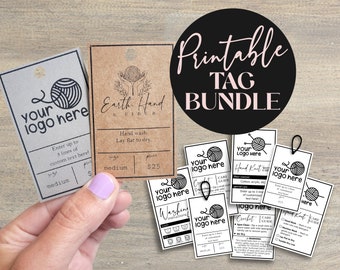 Fiber Art Template Bundle: Crochet Knit Care Cards (Digital Download)