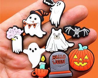 50pcs Skeleton Ghost Shoe Charms Hole Clogs Accessories Children Holloween Gifts 