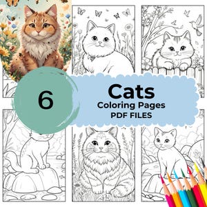 6 Cute Cat Printable Coloring Pages – Fun & Relaxing Activity for All Ages