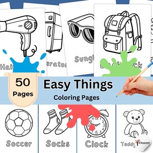 50 Printable Easy Things Coloring Pages For Kids | PDF Download | | Educational & Fun